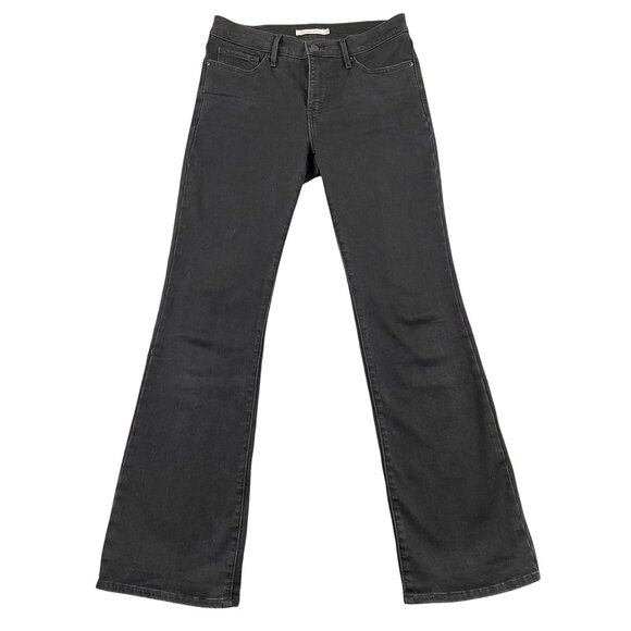 Levis 315 Jeans Womens 28 Black Shaping Bootcut Mid Rise Denim - Picture 1 of 9